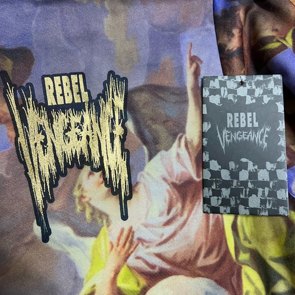 NWT Rebel Vengeance Boticelli Wearable Art Print Hoodie Jacket Size S‎ #108 - Picture 3 of 10